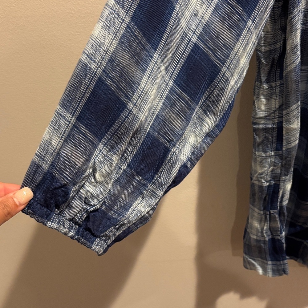 Wrangler Blue Plaid Blouse - Picture 5 of 7